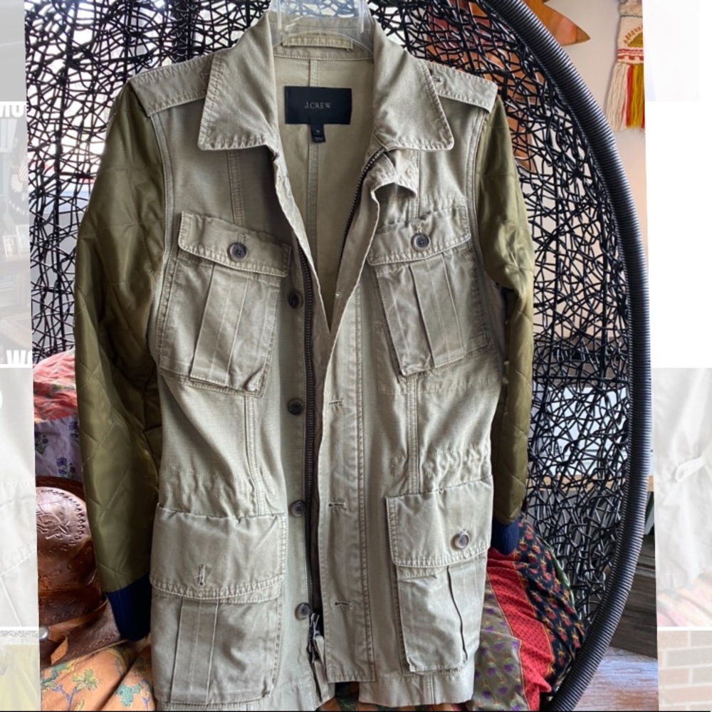 J.Crew Quilted arms military jacket